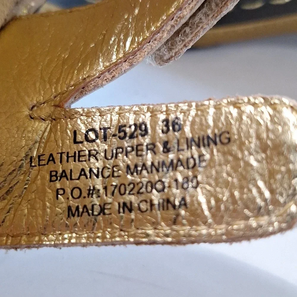Alegria by PG Lite Gold Bohemian Carina Loti Wedge Sandals Size 36